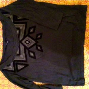 Cute cotton crop tee with velvet sequences!!!